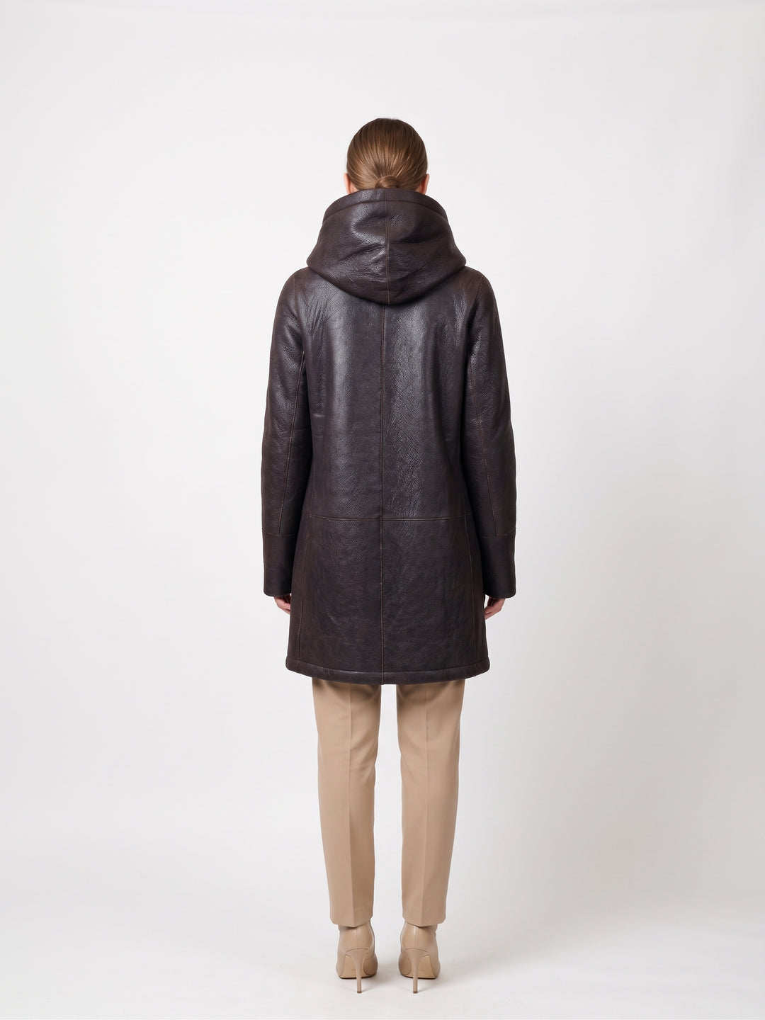 969, 90 cm. - Hood Nappa Lamb Crack - Women Brown