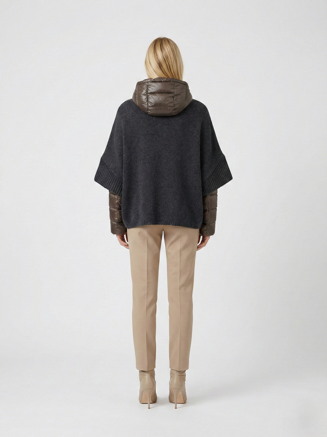 Lucia - Hood, 65 cm. - Lamb Malli Leather - Women - Black