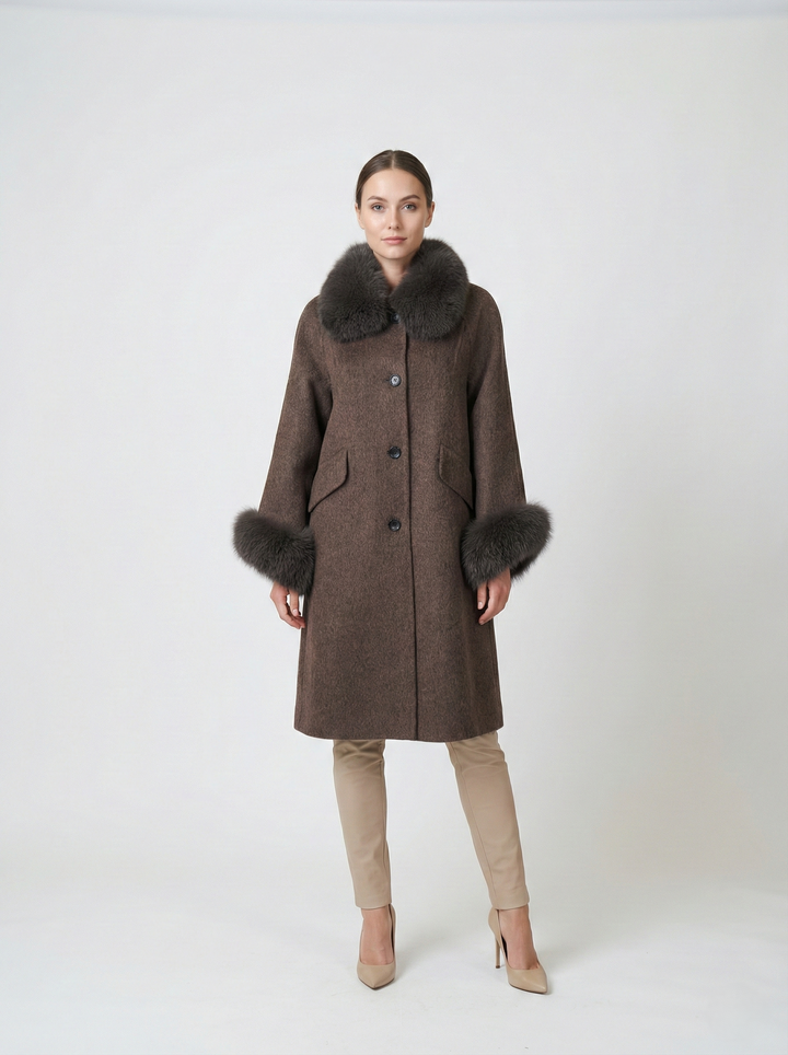 Jilibi, 95 cm. Krave - 100% Uld - Damer - Brun