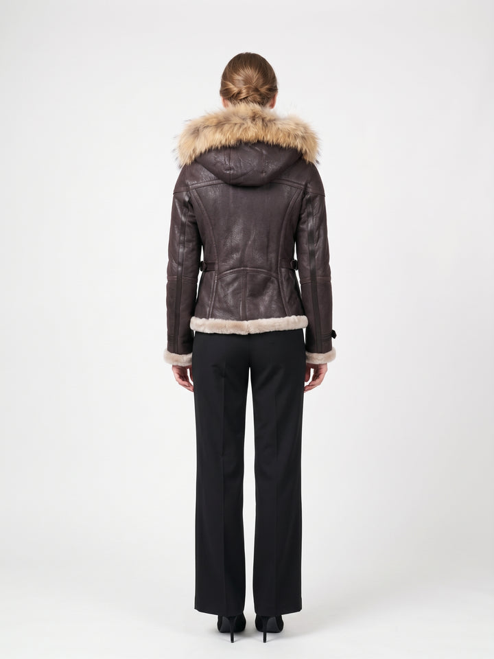 Sacha 59 cm Nappa Lamb Crack Washed -Women Dark Brown