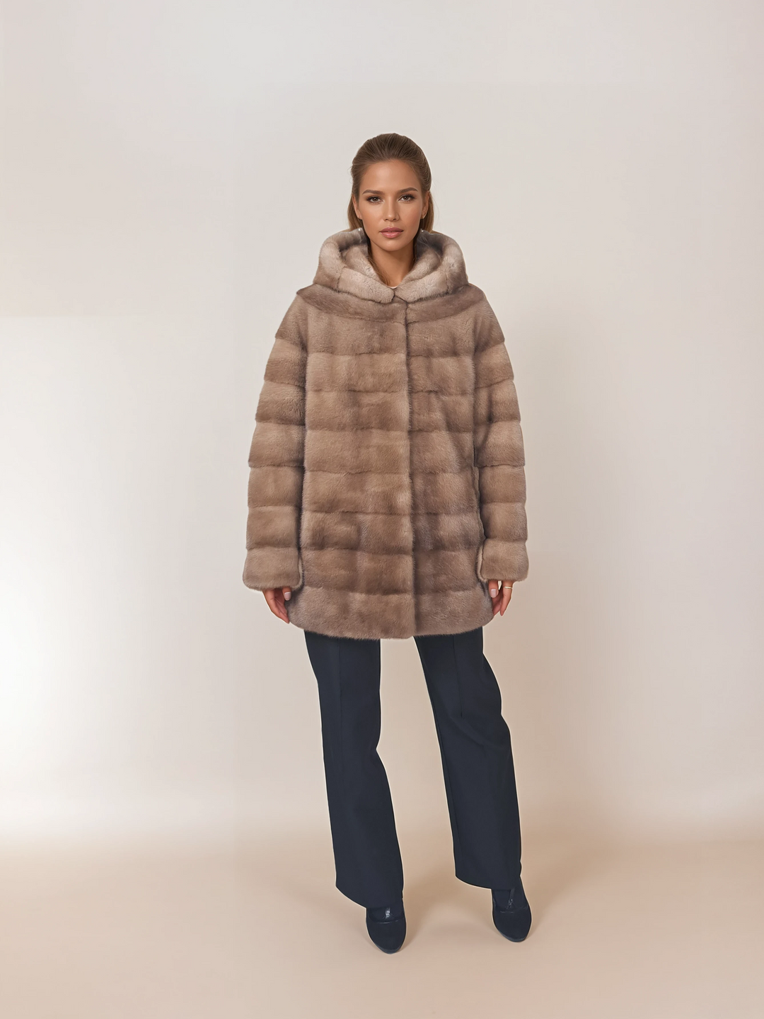 Victoria, 75 cm. - Huva - Mink - Dam - Pastell