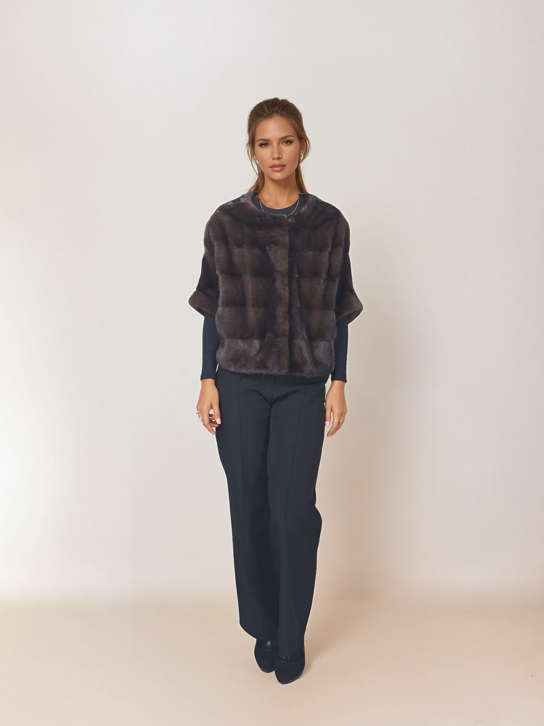 Tulle, 50 cm. - Mink - Women - Brown