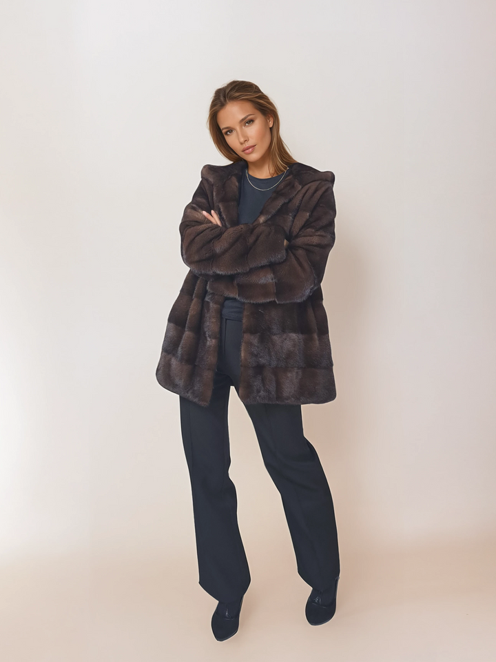 Victoria, 75 cm. - Huva - Mink - Dam - Brun