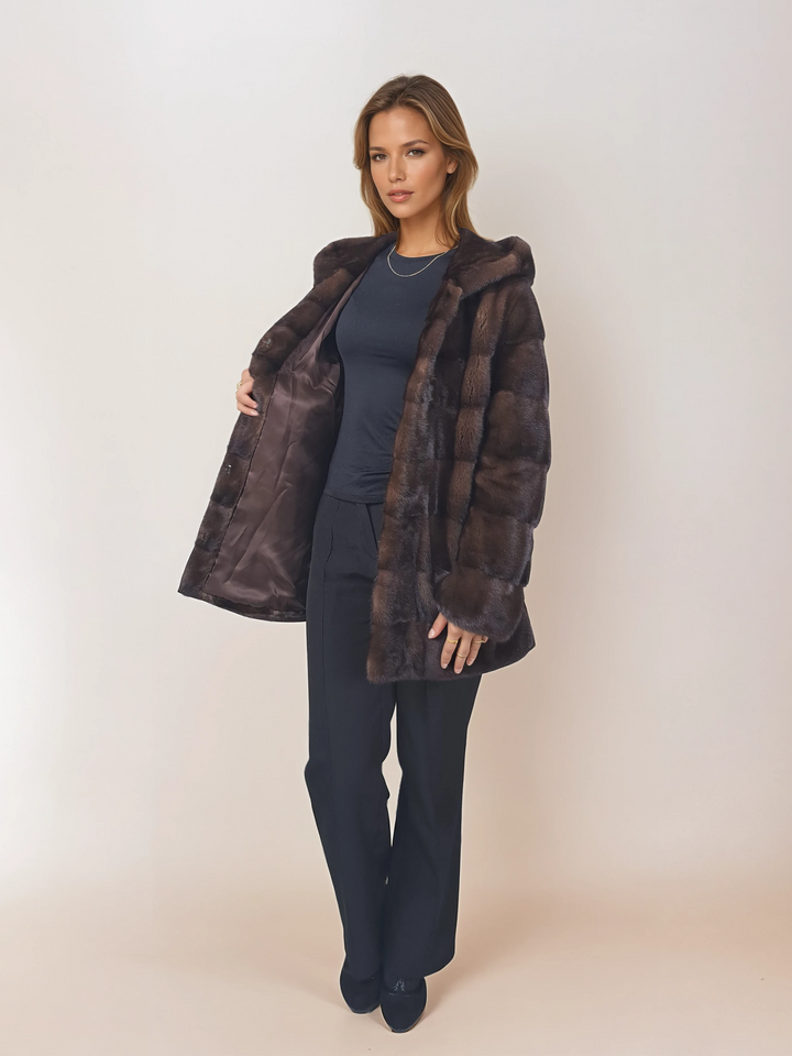 Victoria, 75 cm. - Huva - Mink - Dam - Brun