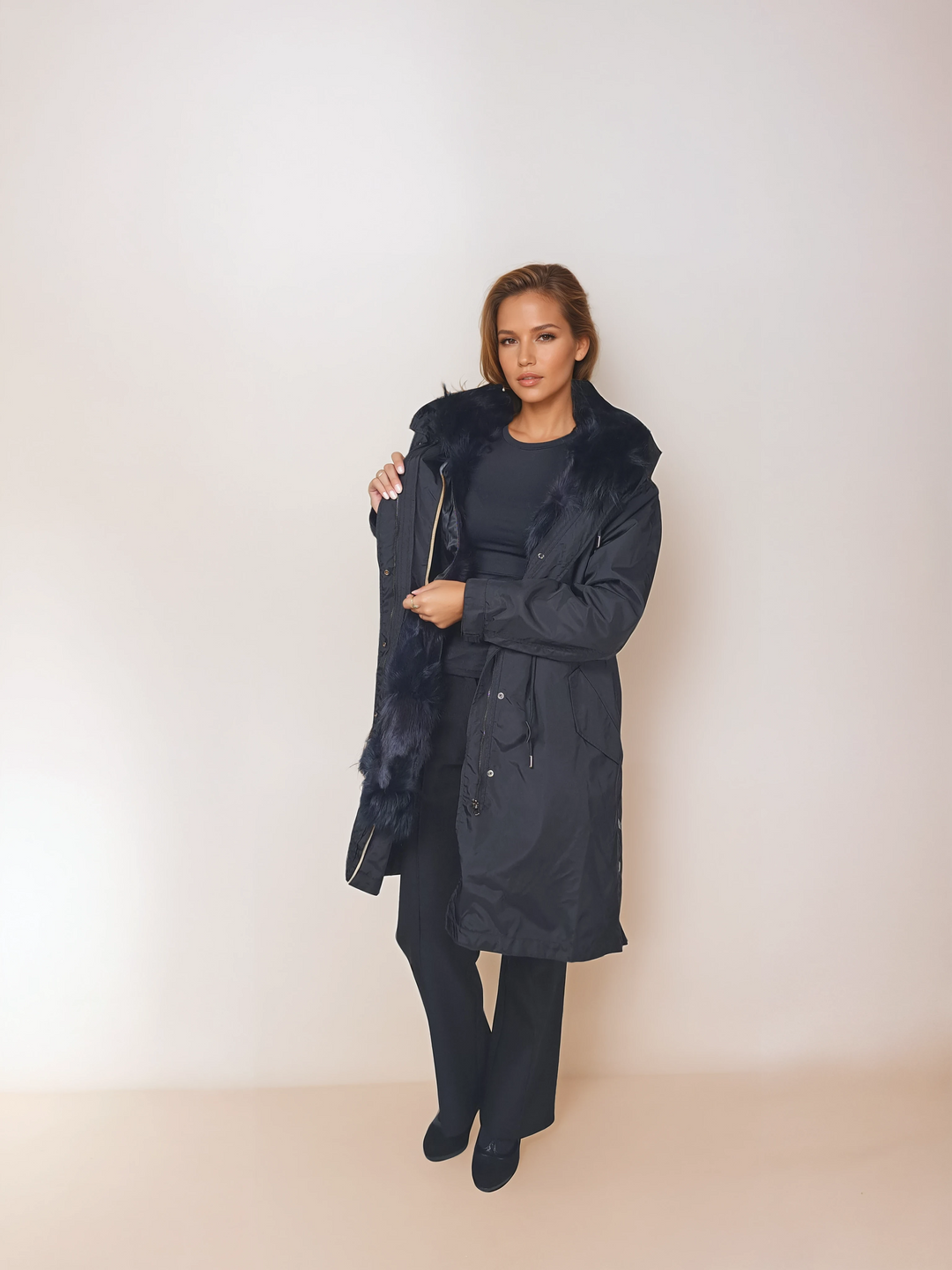 Calgary, 95 cm. - Huva - Textil - Dam - Svart