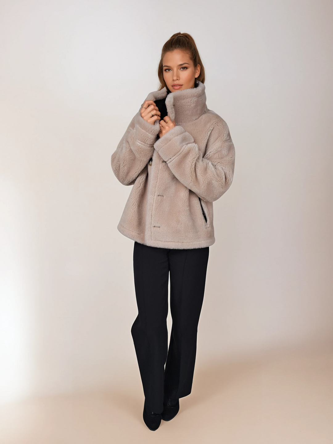 Heidi, 60 cm. - Krage - Air Wool - Dam - Ganix Brown