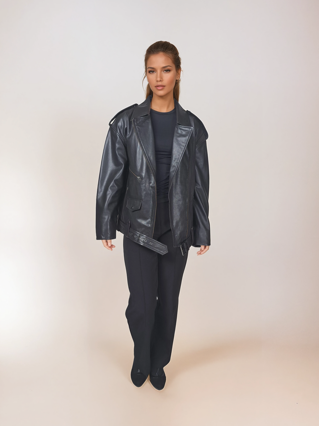 Illy, 62 cm. - Ziegenleder - Damen - Schwarz