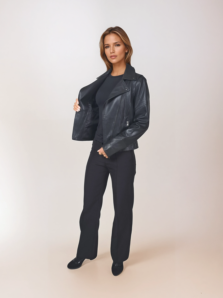 Amina - Lamb Thick Dace Læder -Damer - Sort