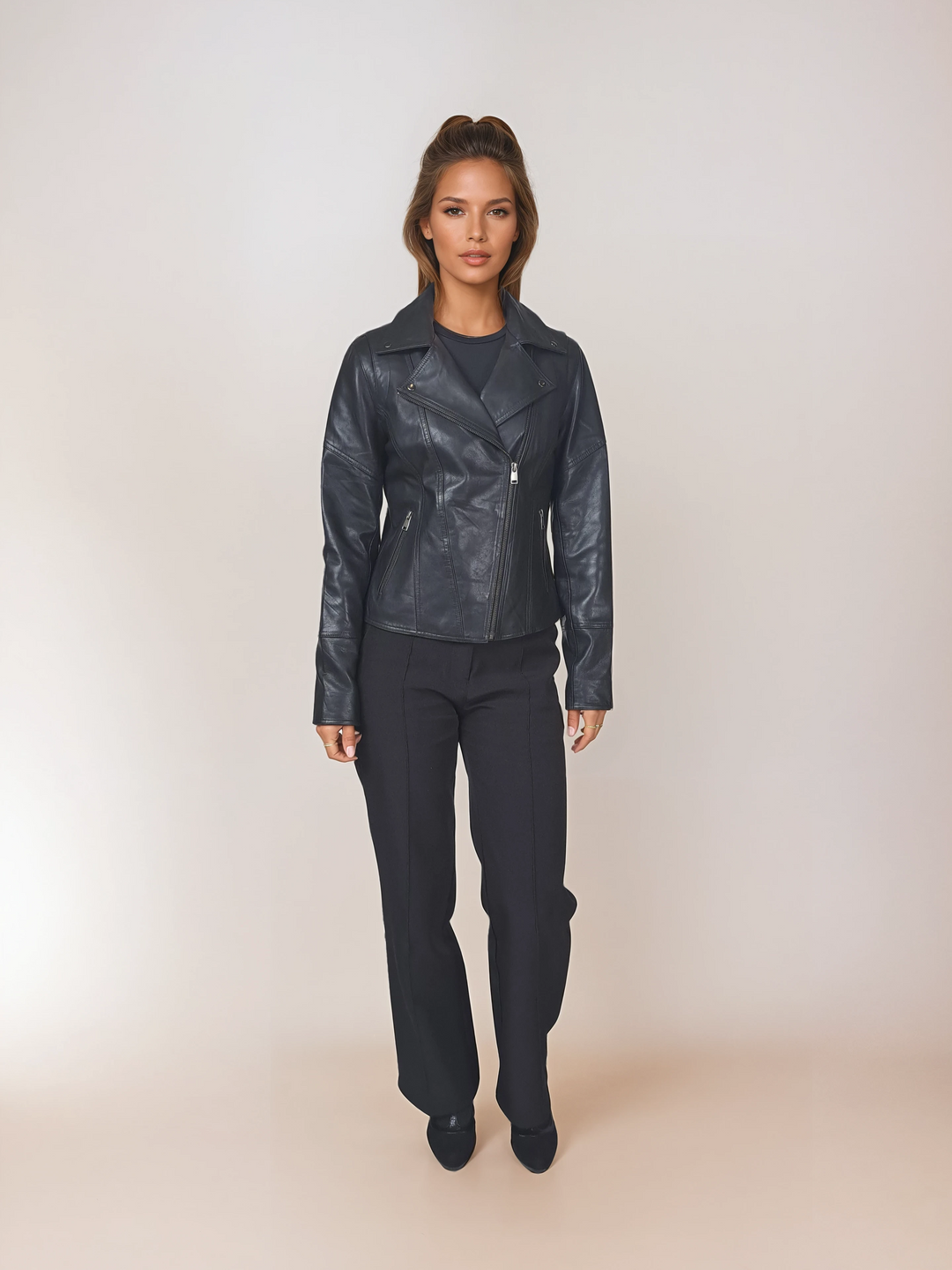 Amina - Lamb Thick Dace Læder -Damer - Sort