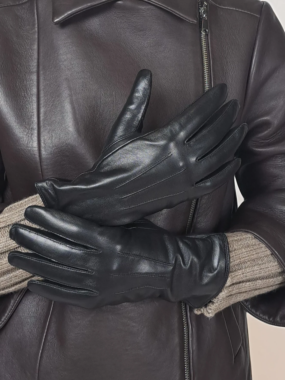 3100 Handske - Lamm Slink Läder - Tillbehör - Svart