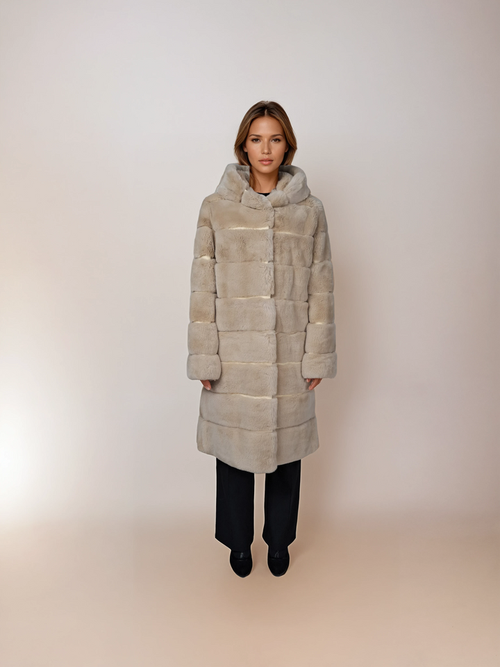 Petrovski, 100 cm. - Hætte - Rex - Damer - Creme