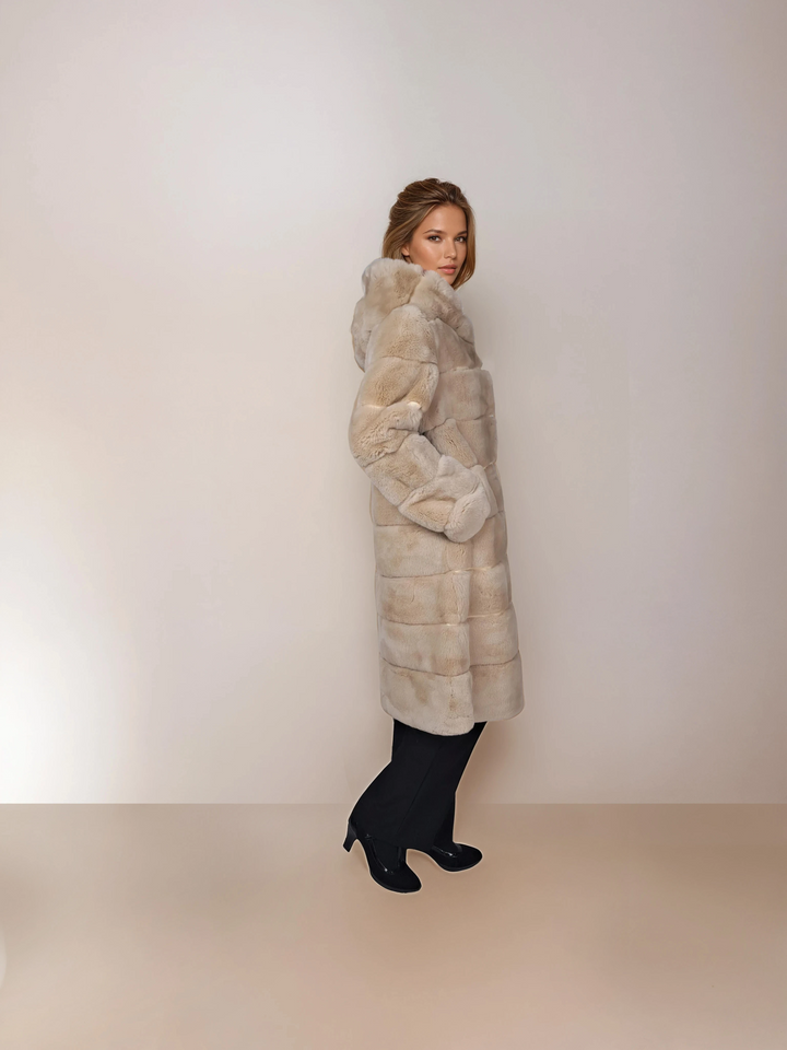 Petrovski, 100 cm. - Hætte - Rex - Damer - Creme