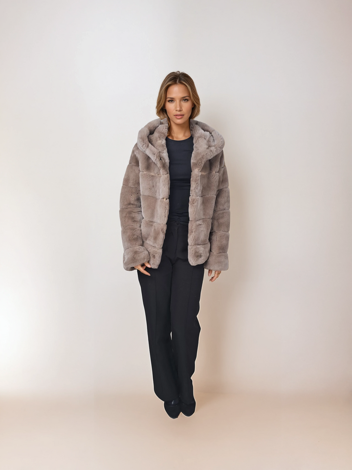 Petrovski, 60 cm. - Hood - Rex - Women - Cafe Latte