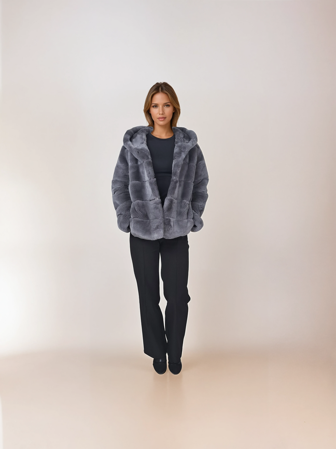 Petrovski, 60 cm. - Hætte - Rex - Damer - Lysegrå