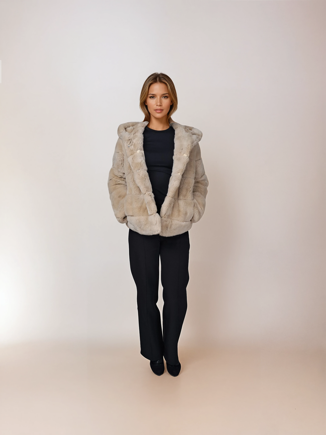 Petrovski, 60 cm. - Hood - Rex - Kvinder - Cream