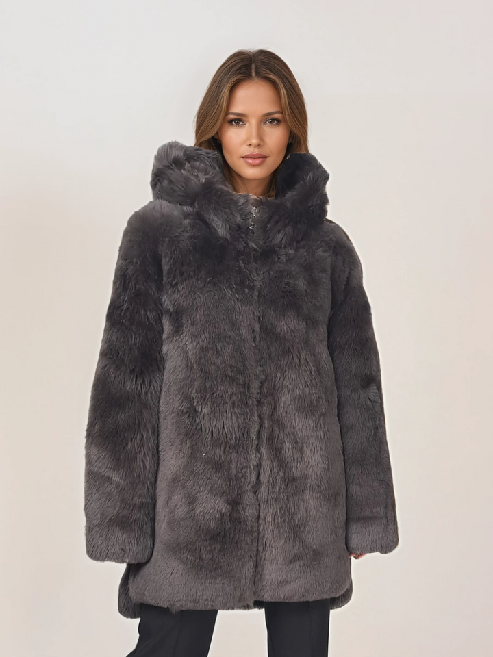 Iphigenie, 85 cm. - Hætte - Toscana Lamb - Damer - Taupe