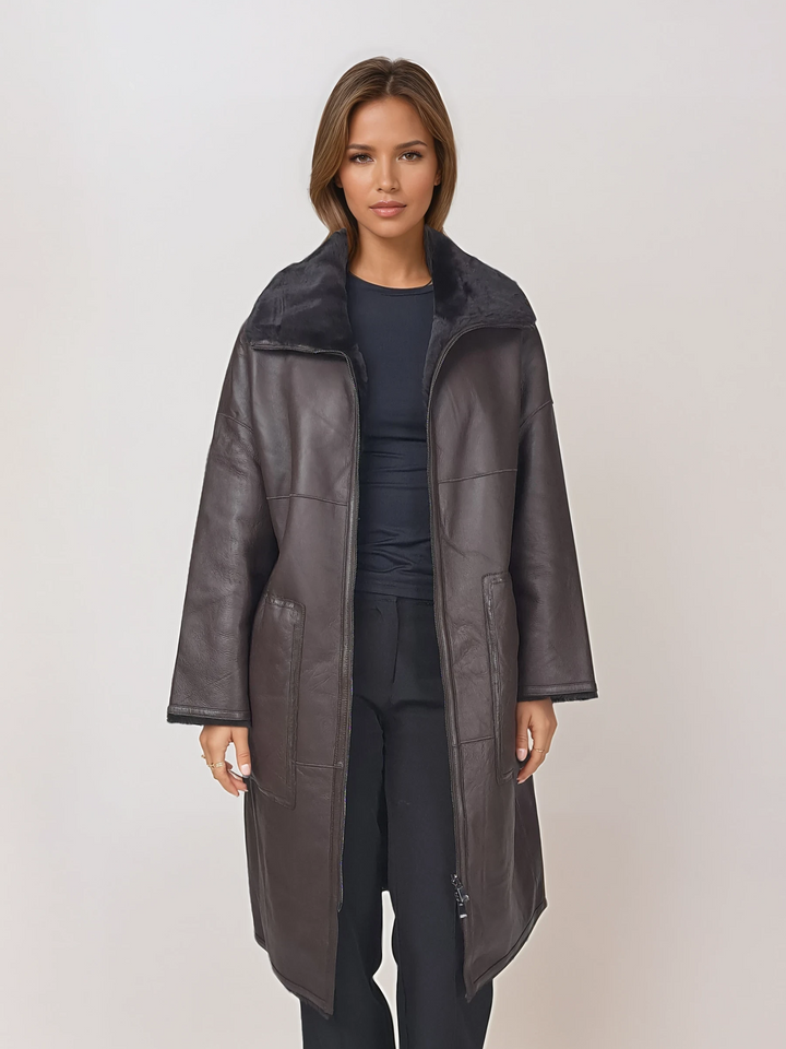 Isilda, 105 cm. - Krave - Nappa lam - Damer - Mørkebrun