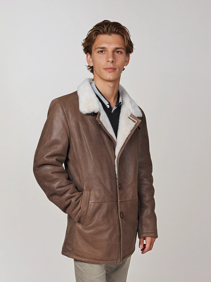 Cooper, 80 cm. - Krage - Nappa Lamb Crack - Man - Whisky