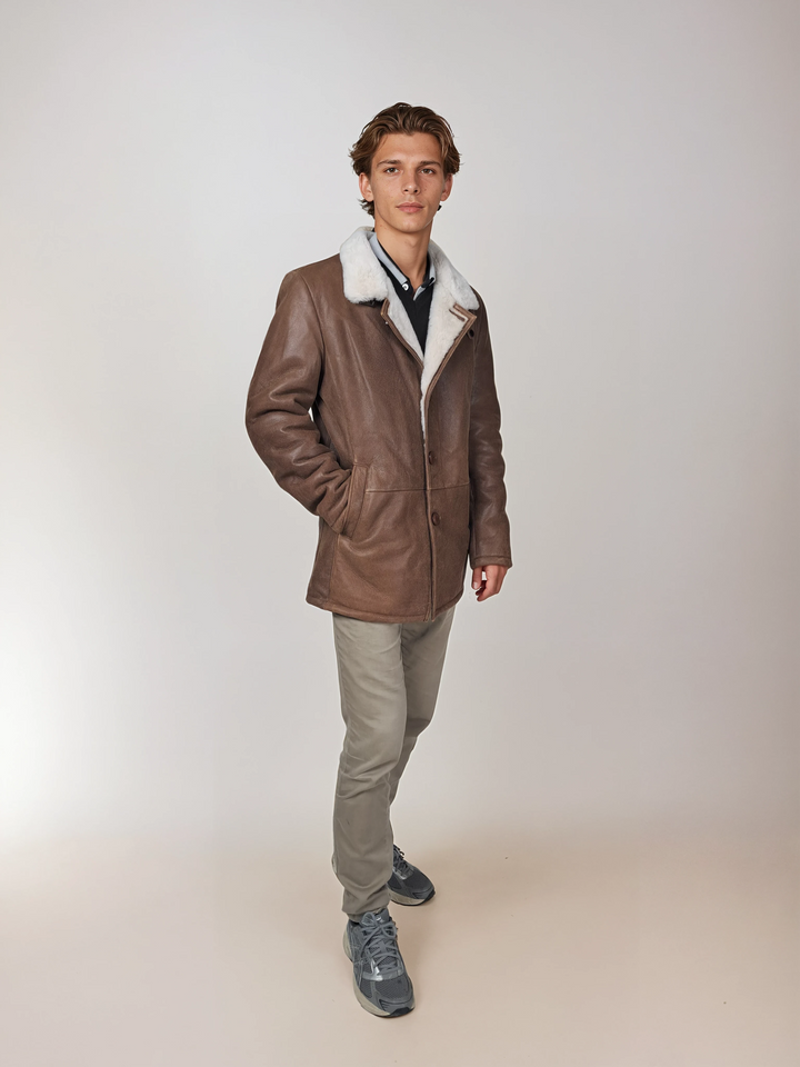 Cooper, 80 cm. - Krage - Nappa Lamb Crack - Man - Whisky