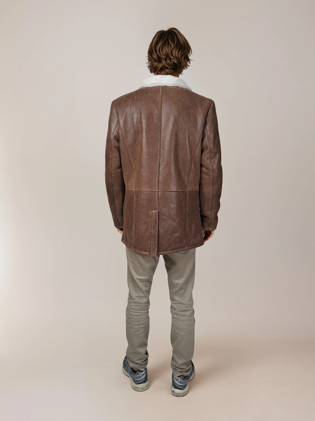 Cooper, 80 cm. - Krage - Nappa Lamb Crack - Man - Whisky