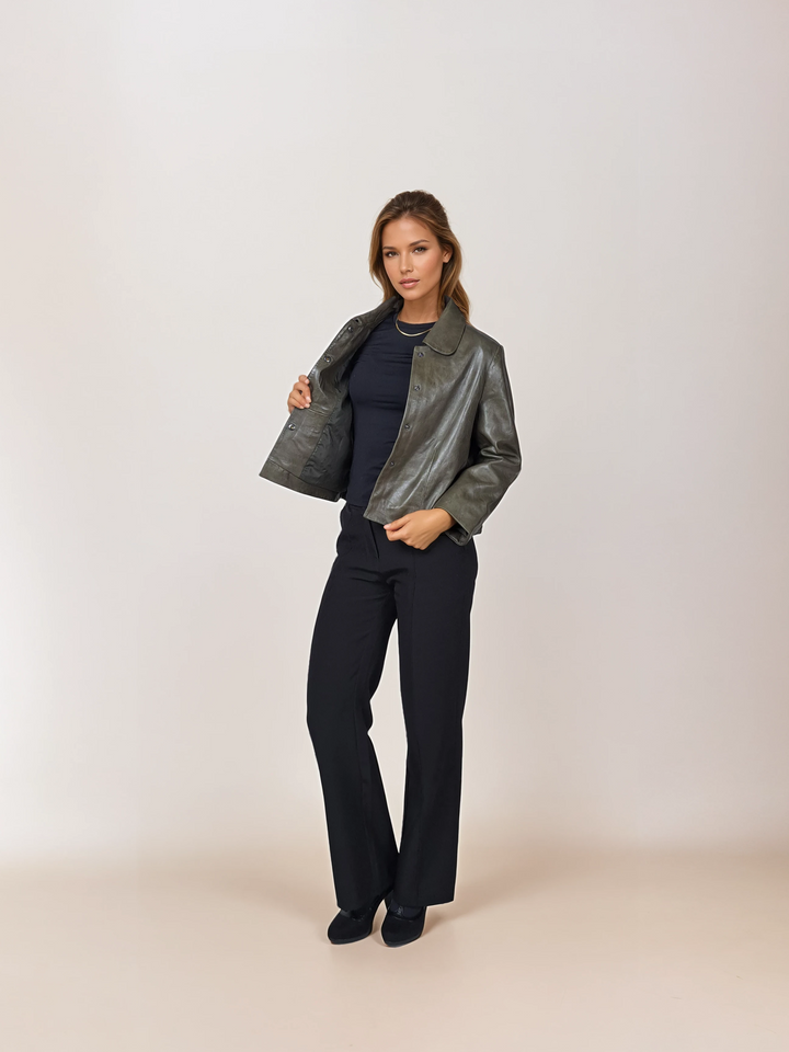 Marley, 53 cm. - Krage - Lamm Luxur Läder - Dam - Oliv