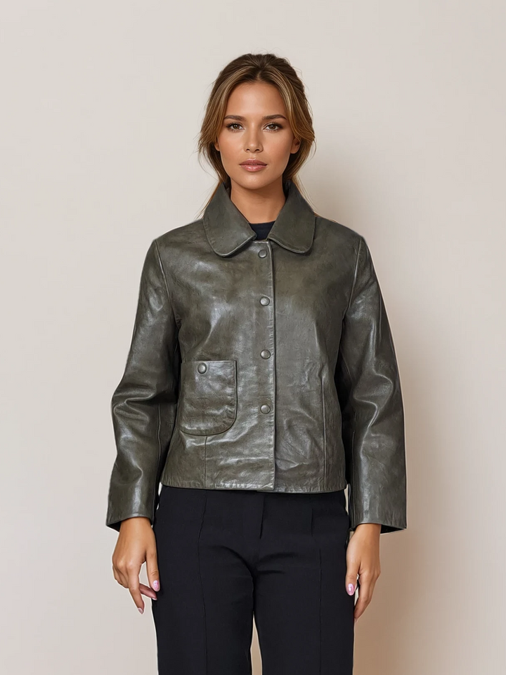 Marley, 53 cm. - Krage - Lamm Luxur Läder - Dam - Oliv