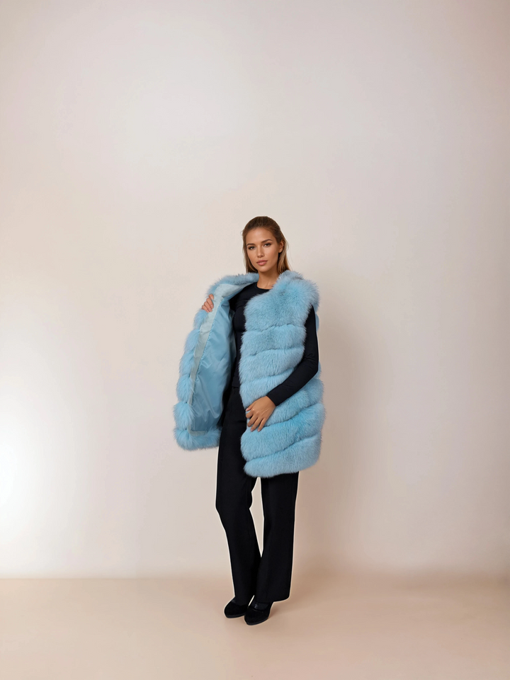 146 Vest, 75 cm. - Blue Fox - Damer - Turkis