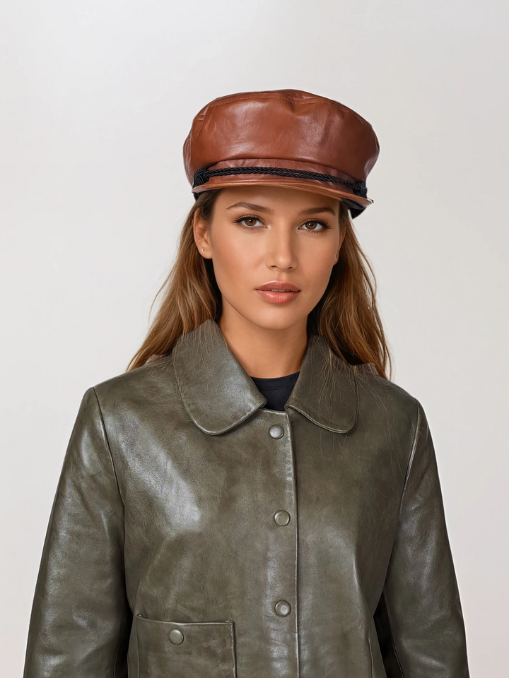 602-5256/08 Hat - Lær - Tilbehør - Brun