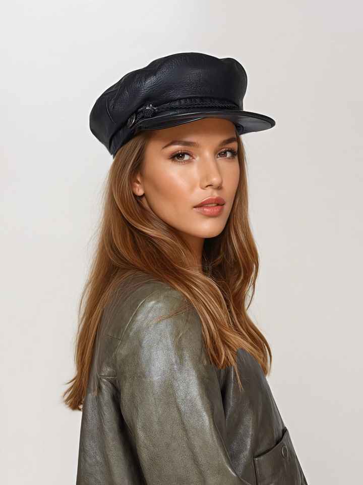 602-5256/08 hat - læder - tilbehør - sort