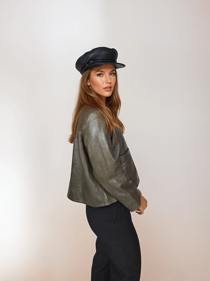 602-5256/08 hat - læder - tilbehør - sort