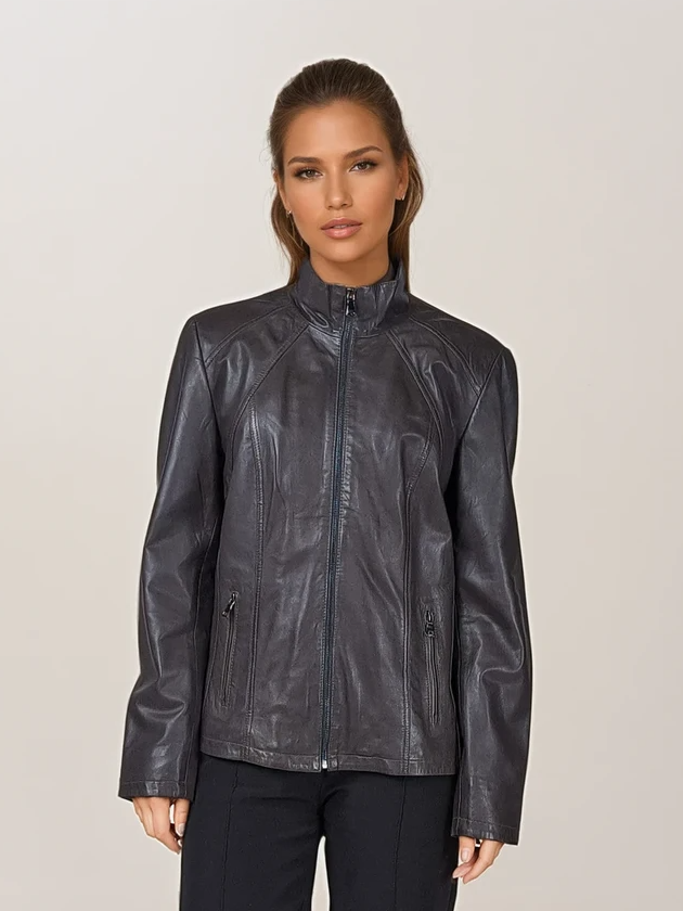 P 14-02 - Comfort - Lamb Glove Leather - Women - Dark Grey