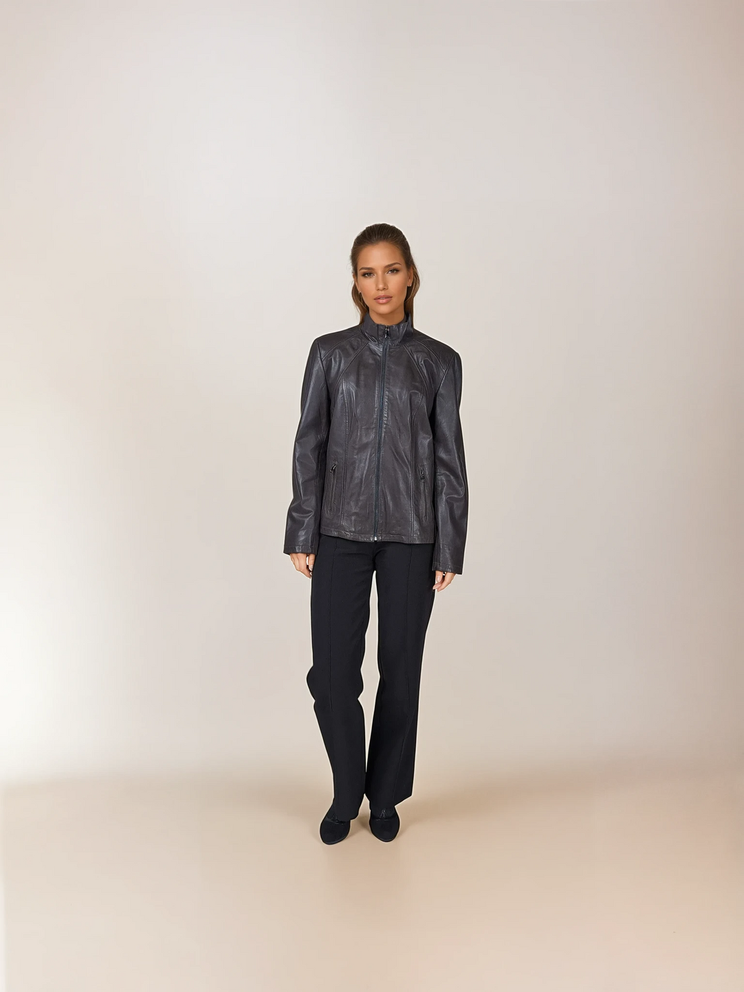 P 14-02 - Comfort - Lamb Glove Leather - Women - Dark Grey