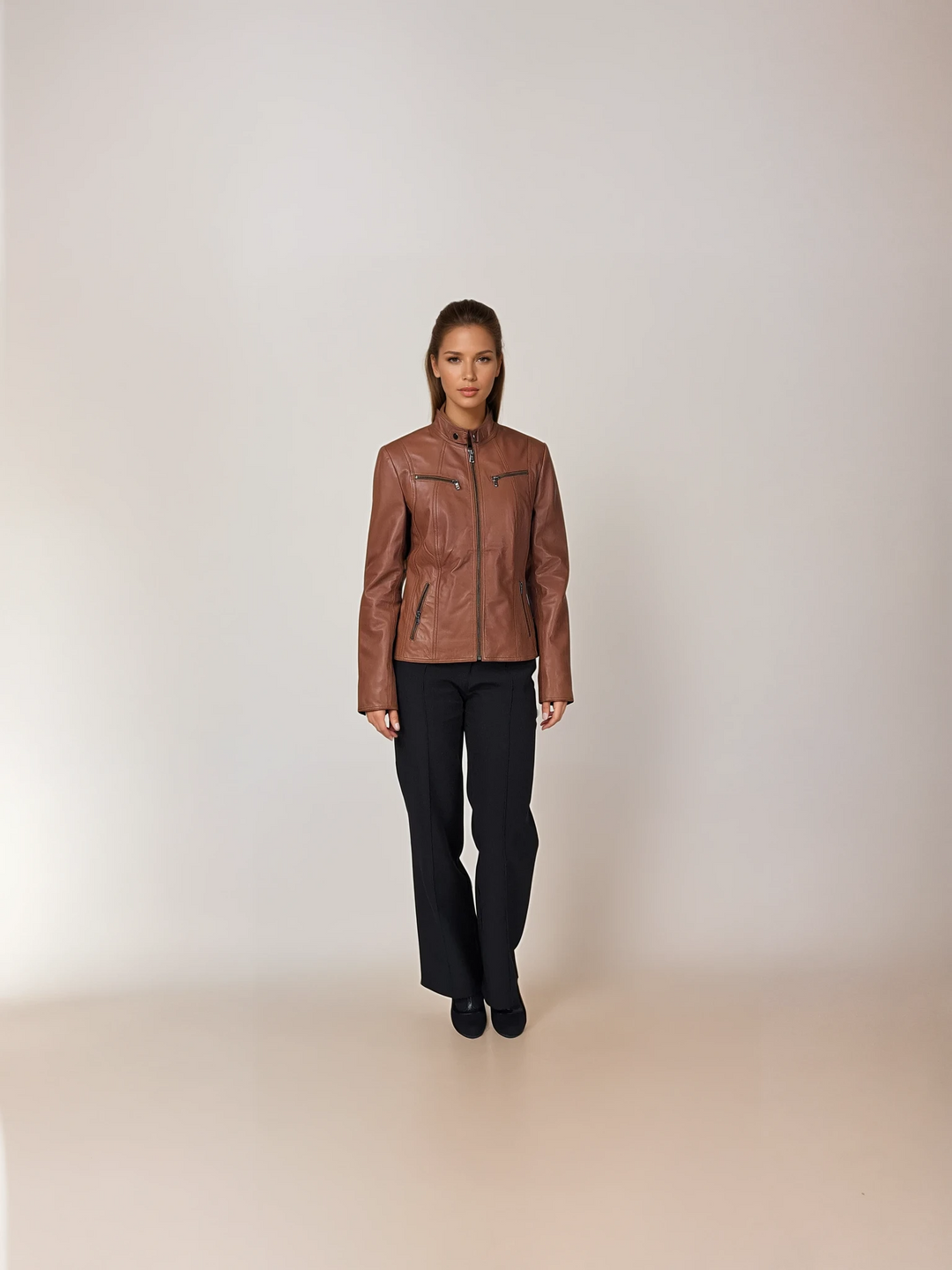 P 14-01 - Lamme Luxur Læder - Damer - Mørk Tan