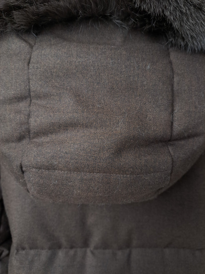 Jadaba, 65 cm. - Kapuze - Daunen - Damen - Braun