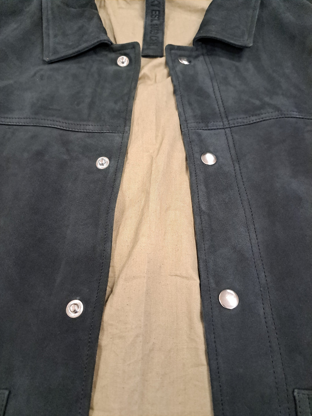 Gundter, 70 cm. - Halsband - Ziegenveloursleder - Herren - Mitternachtsblau