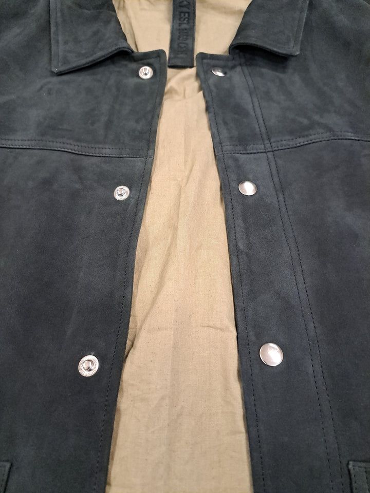 Gundter, 70 cm. - Halsband - Ziegenveloursleder - Herren - Mitternachtsblau