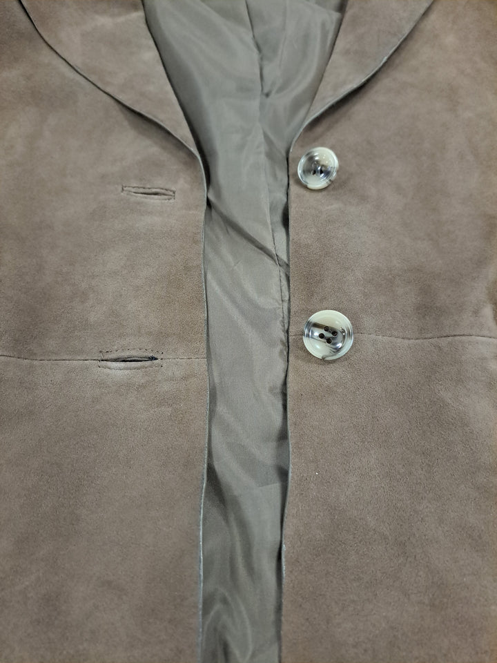 Ingria Blazer, 50 cm. - Goat Suede Leather - Women - Dark Green