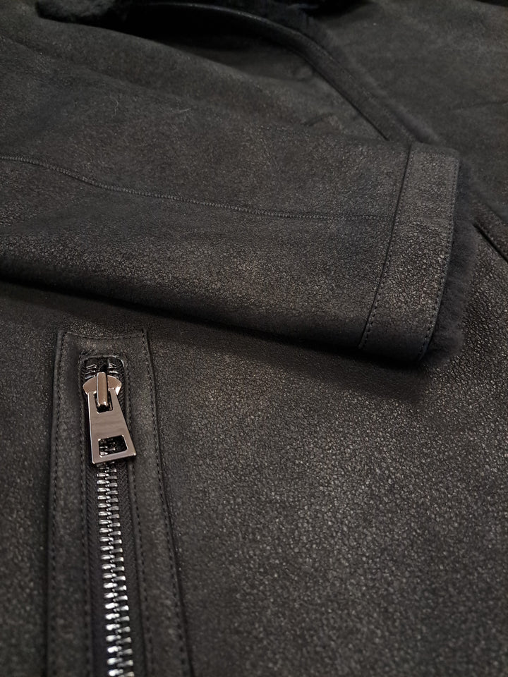 Giorgiana, 95 cm. - Hood - Nappa Lamb Crack - Kvinder - Sort