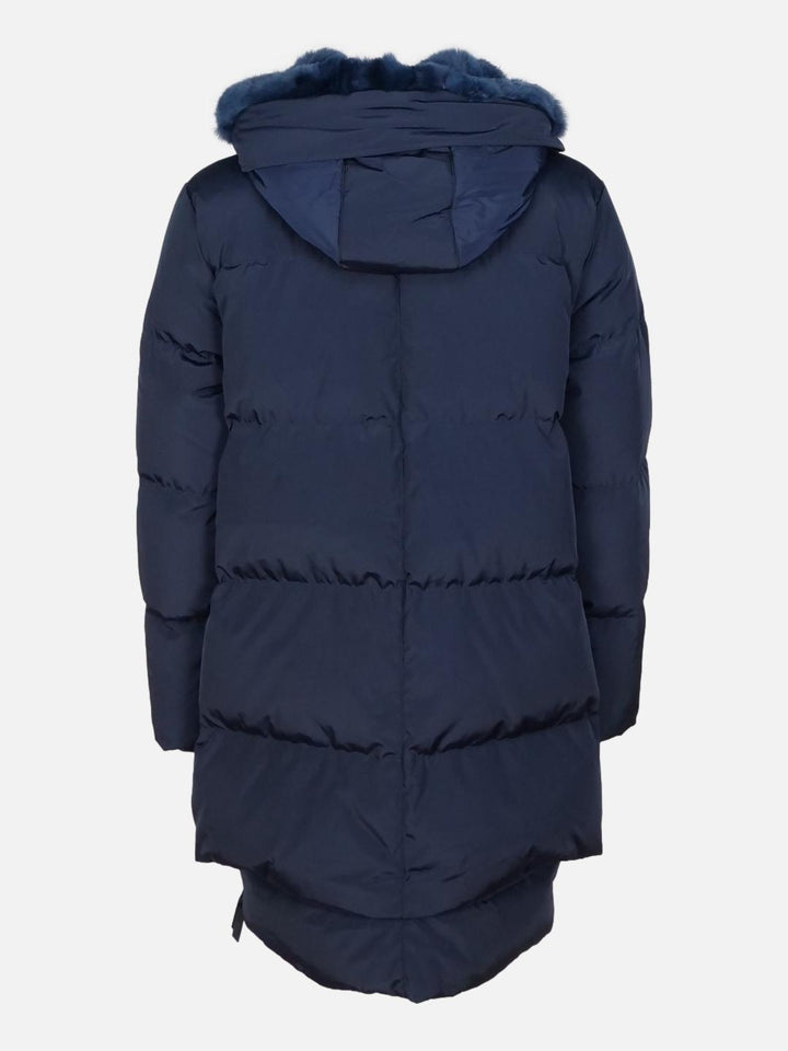 Für immer, 90 cm. - Daunenjacke mit Fell - Damen - Marineblau