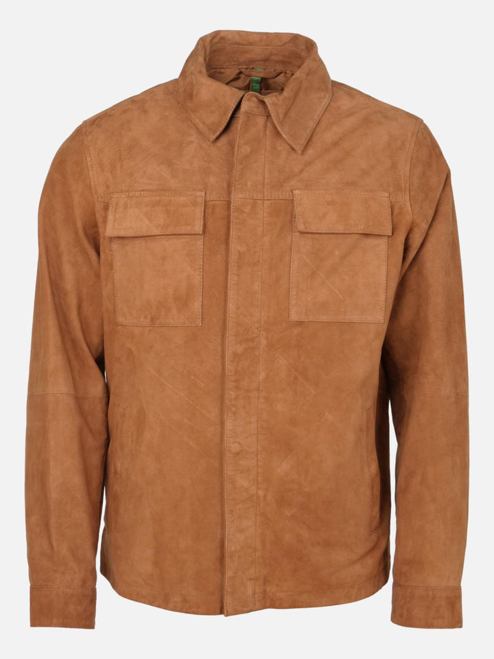 Heulen, 68 cm. - Ziegenwildlederjacke - Herren - Dunkles Cognac