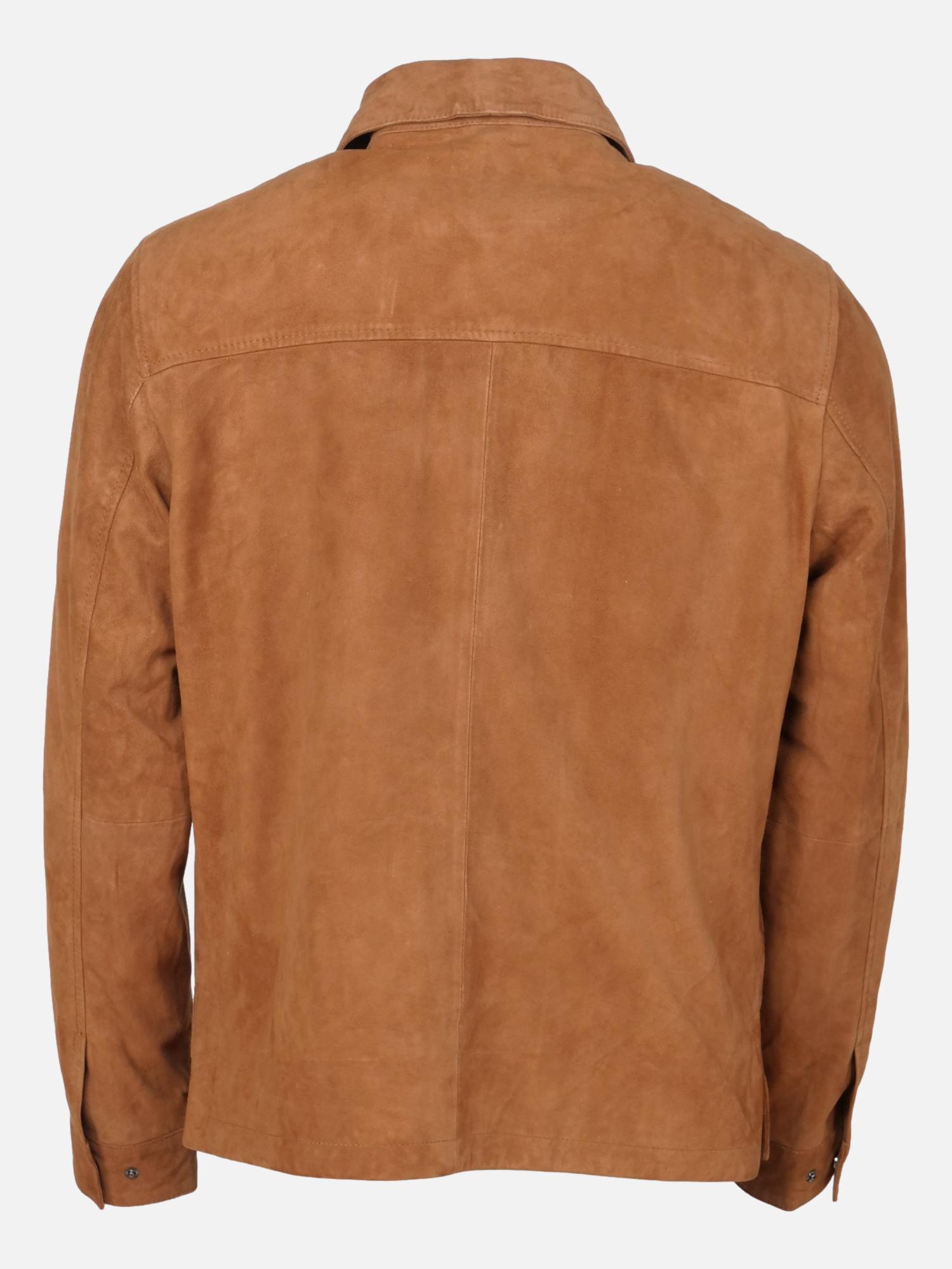 Howel, 68 cm. - Goat Suede jacket - Man - Dark Cognac – Stampe Denmark