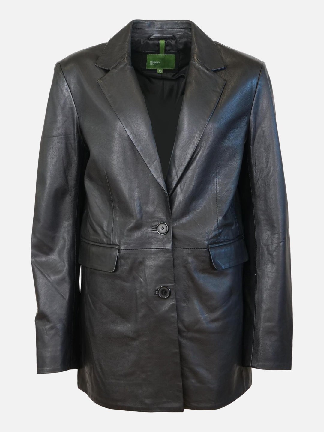 Julissia Blazer, 73 cm. - Lam Malli Leather - kvinner - svart