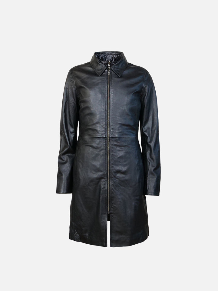 Aricia, 90 cm.  - veste en cuir Lamb Malli - Femmes - noir