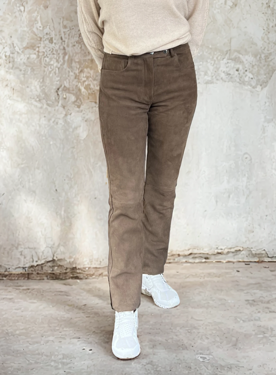 Lenvi Trousers - Goat Suede - Women - Dark Green