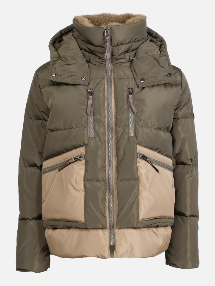 Henriette 61 cm. - Kapuze - Echte Daunenjacke - Damen - Army &amp; Camel