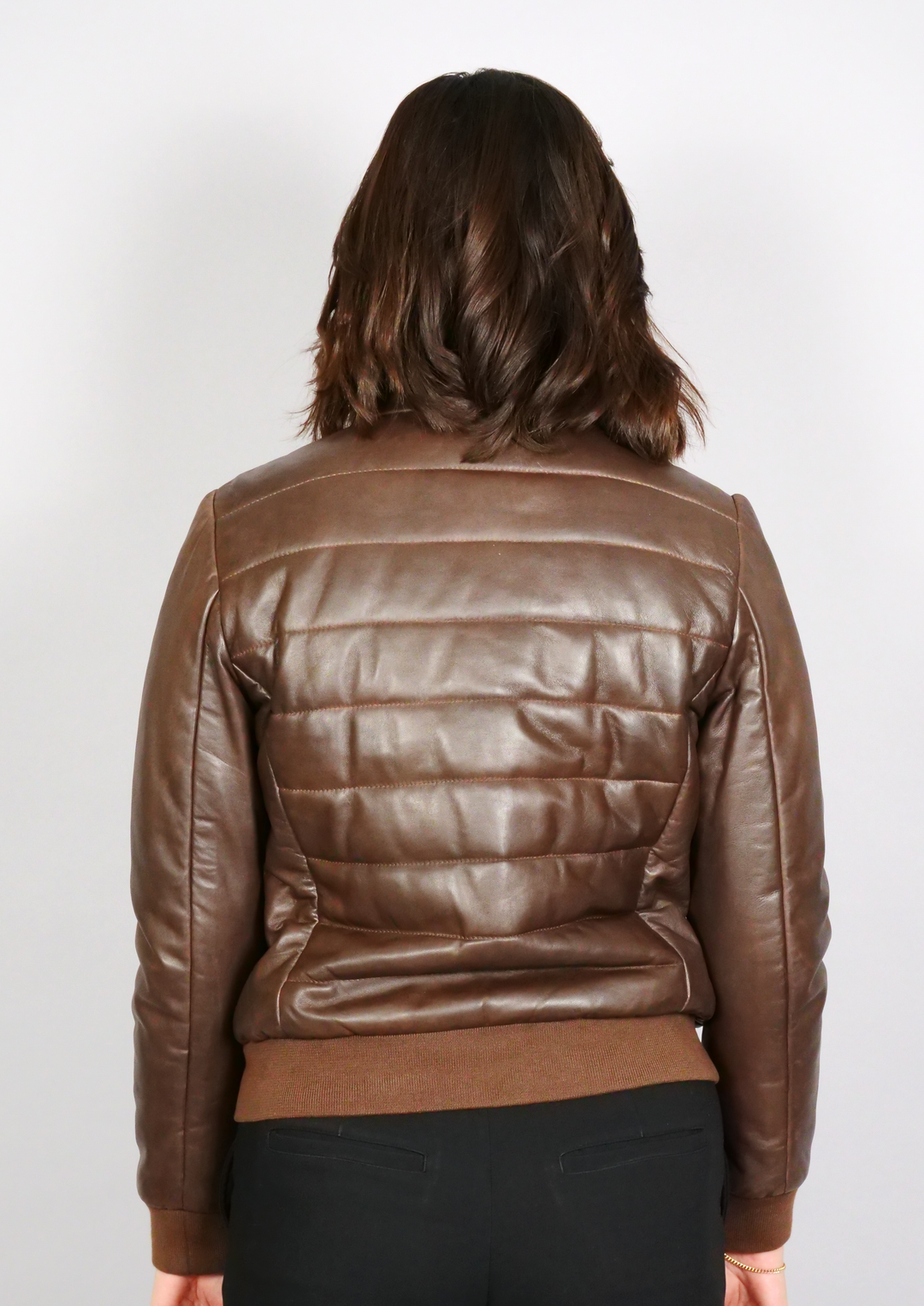 Esta - Jacket en cuir d'agneau - Femmes - chêne / marron