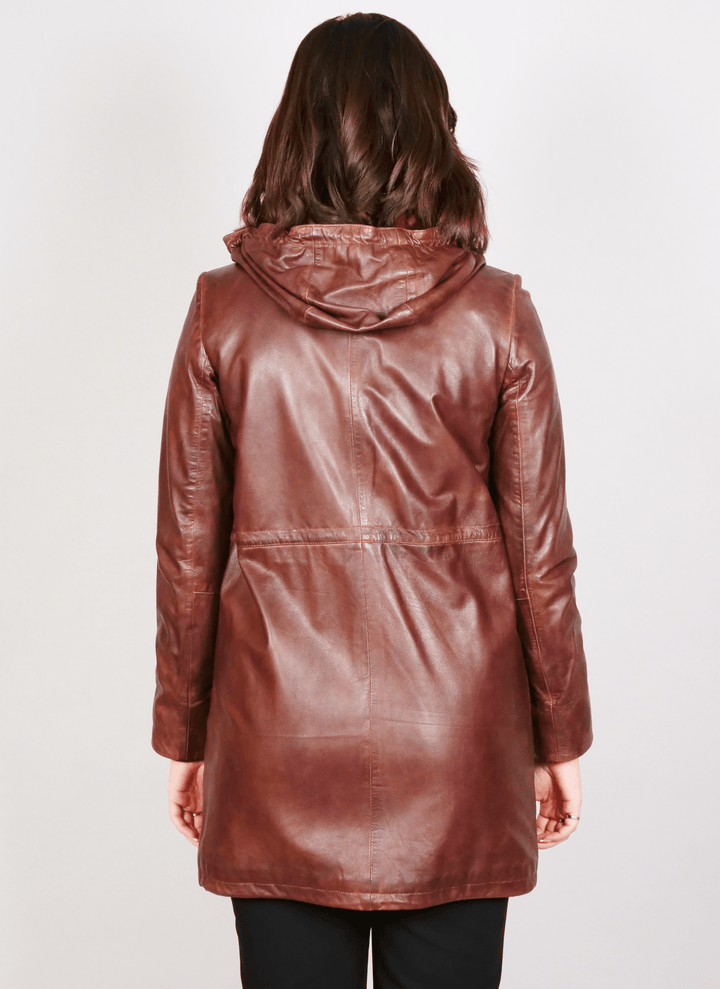 Sienna - veste en cuir d'agneau - Femmes - Cognac foncé