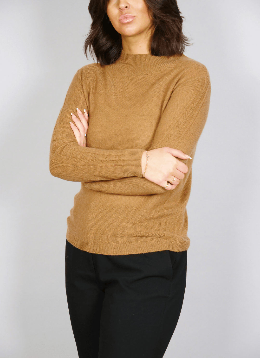 MKI Sweater - 100% kashmir - Dame - Dark Camel