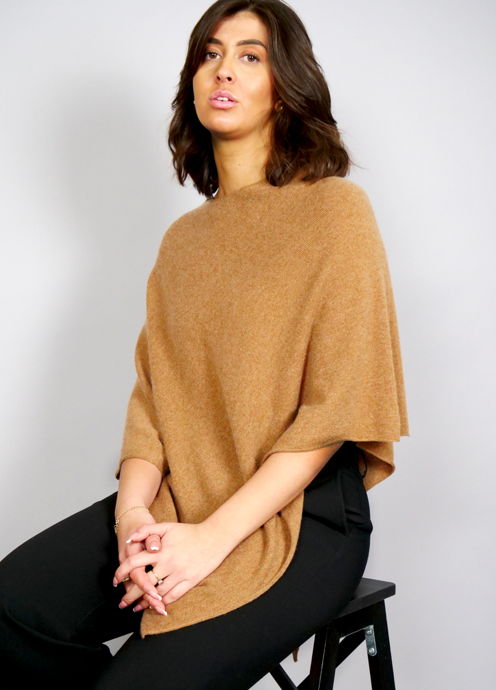 SY-24001 PONCHO - 100% Cashmere - Nif de cajou