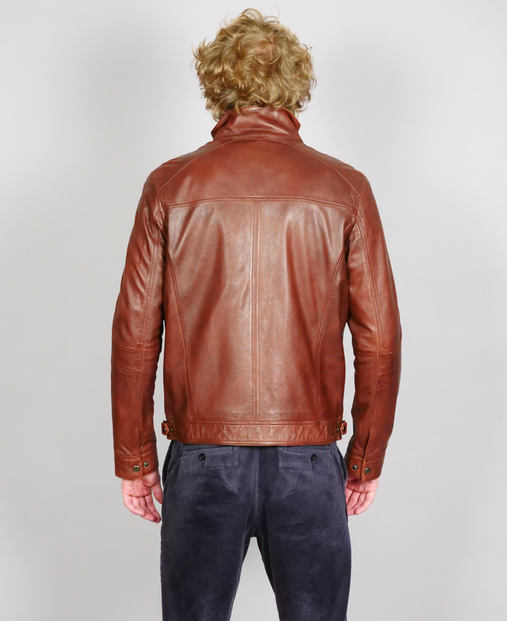 Marlow - Lamb Polish Nappa Leather - Man - Copper Brown